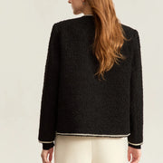 elegant crewneck beaded buckle jacket, view 7 - MRSLM