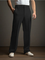 men's straight waffle-knit suit pants, view 7 - MRSLM
