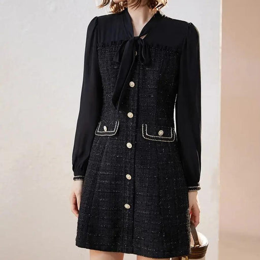 elegant bow lace-up a-line dress - MRSLM