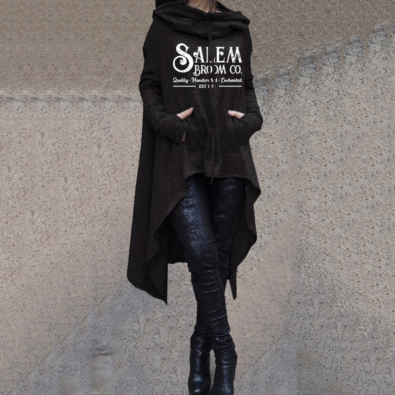 women's irregular hem hooded sweater - MRSLM