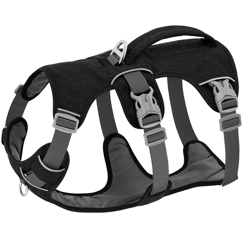 reflective nylon dog harness with handle, view 2 - MRSLM