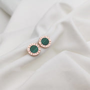 roman numeral malachite earrings, view 8 - MRSLM