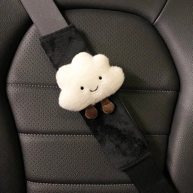 cartoon plush seat belt cover, view 3 - MRSLM