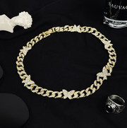 butterfly Cuban chain necklace, view 3 - MRSLM
