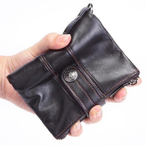 retro cowhide zipper wallet - MRSLM
