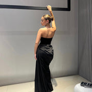 black lace tube top hollow dress, view 3 - MRSLM
