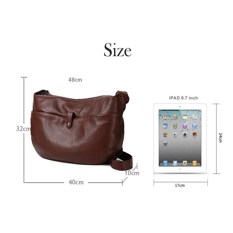 leather crossbody hobo bag, view 9 - MRSLM
