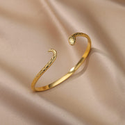 gold snake bangle bracelet, view 6 - MRSLM