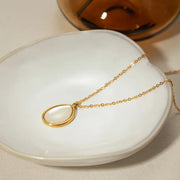 Opal drop pendant necklace, view 3 - MRSLM
