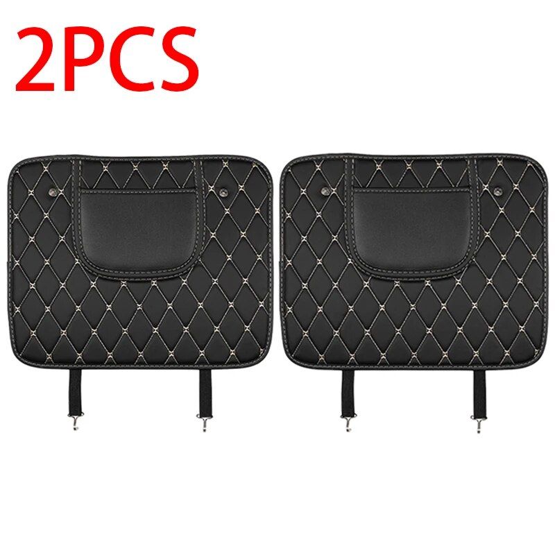 PU leather car seat back protector, view 3 - MRSLM