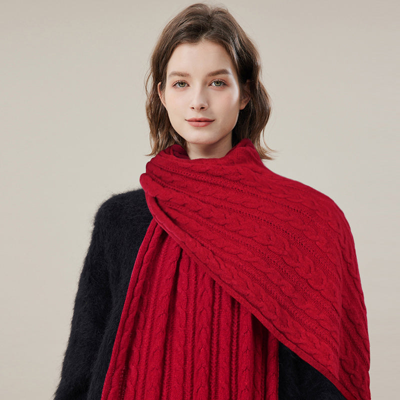 Women's long knit winter scarf, view 3 - MRSLM