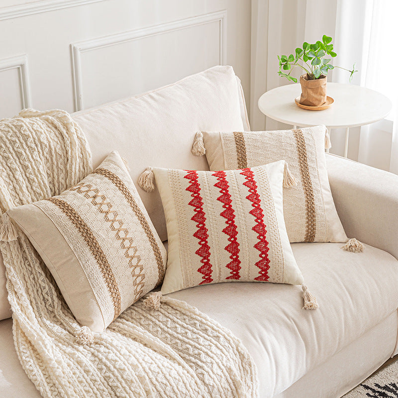 boho geometric tassel cushion cover - MRSLM