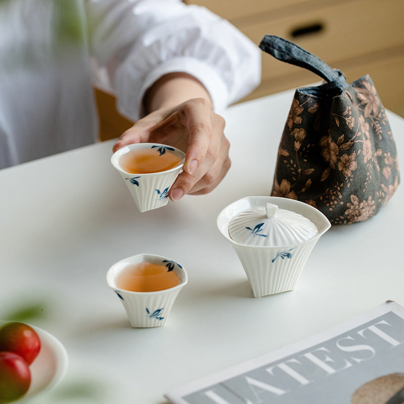 Orchid ceramic tea set, view 2 - MRSLM