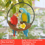 cute resin parrot with ring, view 4 - MRSLM