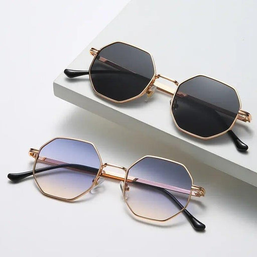 polygonal metal sunglasses for women - MRSLM