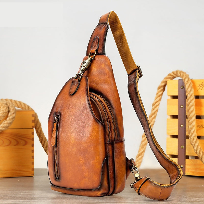 retro cattlehide leather bag, view 2 - MRSLM