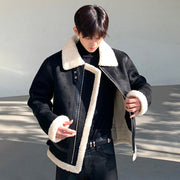 men's casual zipper lamb wool jacket, view 2 - MRSLM