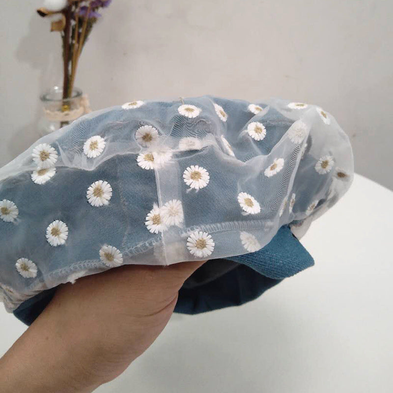 cute daisy satin beret for women, view 10 - MRSLM