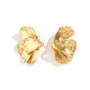 geometric petal flower stud earrings, view 9 - MRSLM
