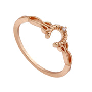 lucky horseshoe hollow lace silver ring, view 5 - MRSLM