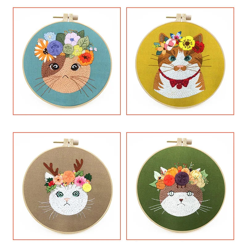 diy cat embroidery starter kit, view 13 - MRSLM