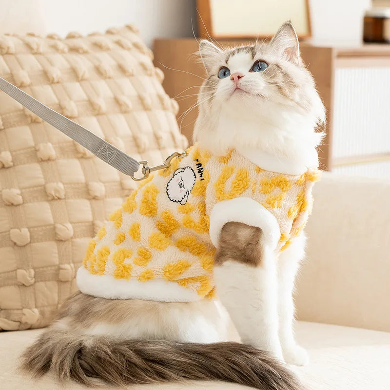 autumn winter plush coat for dogs and cats, view 7 - MRSLM