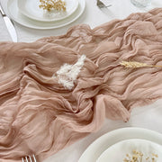 semi-sheer gauze table runner, view 4 - MRSLM