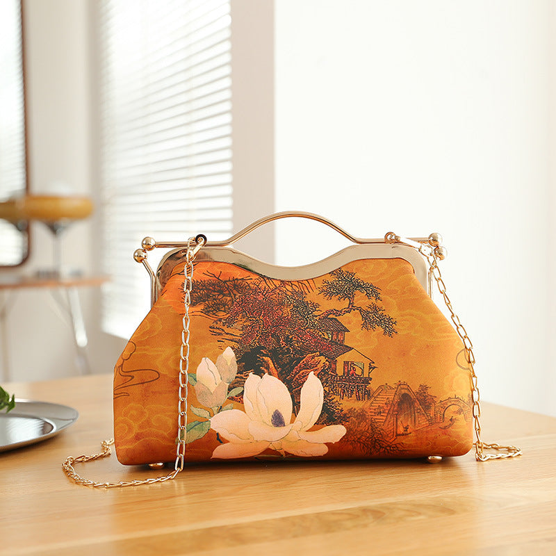 printed shell crossbody clutch bag, view 10 - MRSLM
