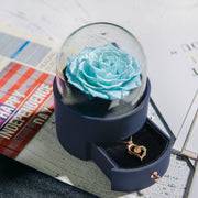 Preserved rose jewelry box with necklace, view 8 - MRSLM