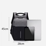 reflective men's backpack with lock, view 3 - MRSLM