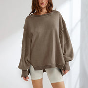 women's oversized cotton patchwork hoodie, view 2 - MRSLM