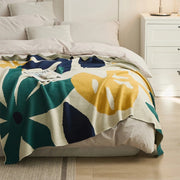 leaf jacquard knitted blanket - MRSLM