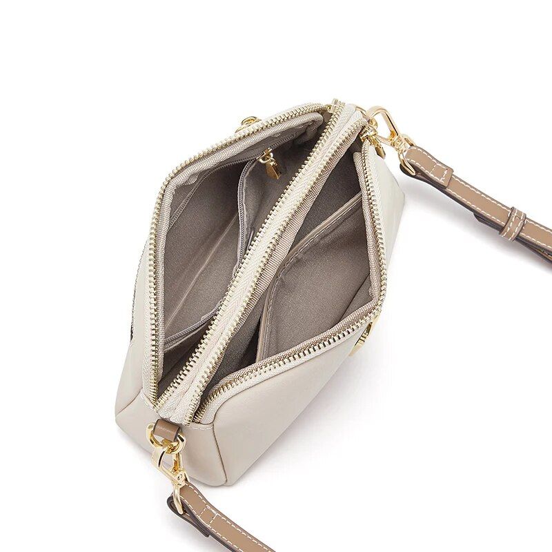 Leather crossbody and shoulder satchel, view 11 - MRSLM