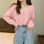 women's short knitted cotton cardigan - MRSLM