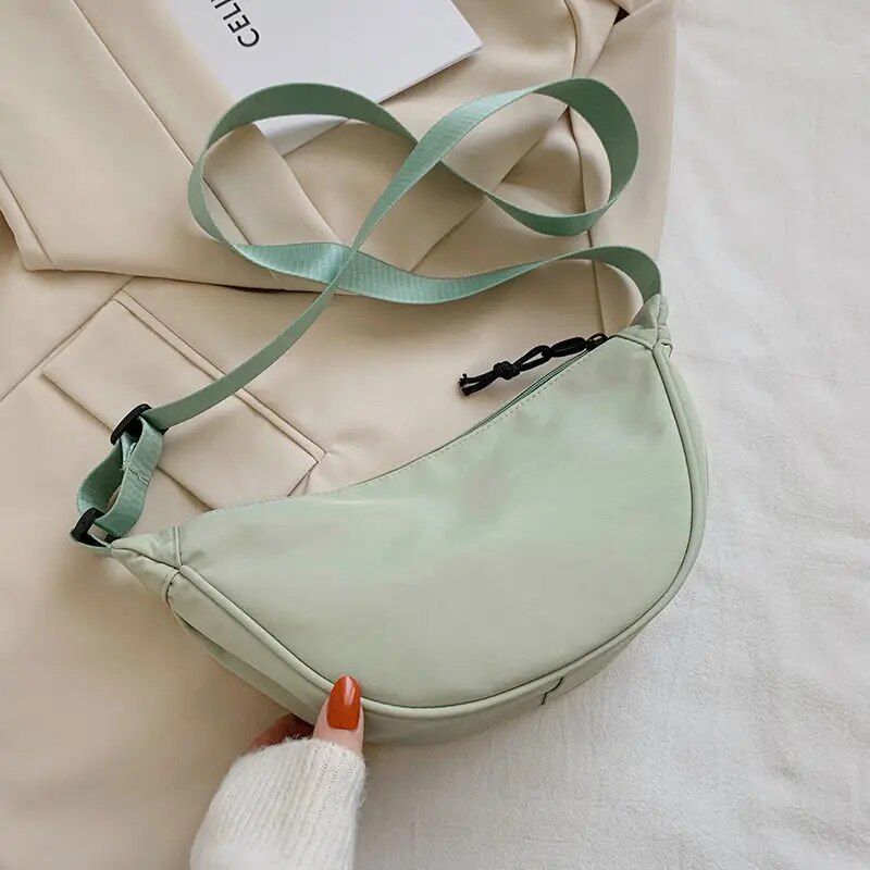 half moon crossbody bag, view 3 - MRSLM