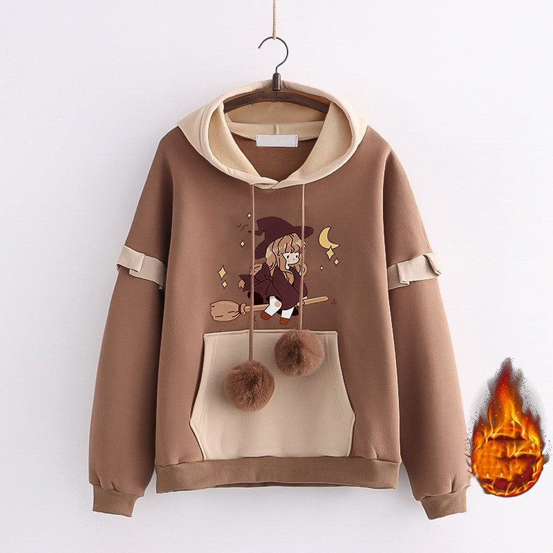 loose hooded jacket with cute print, view 12 - MRSLM