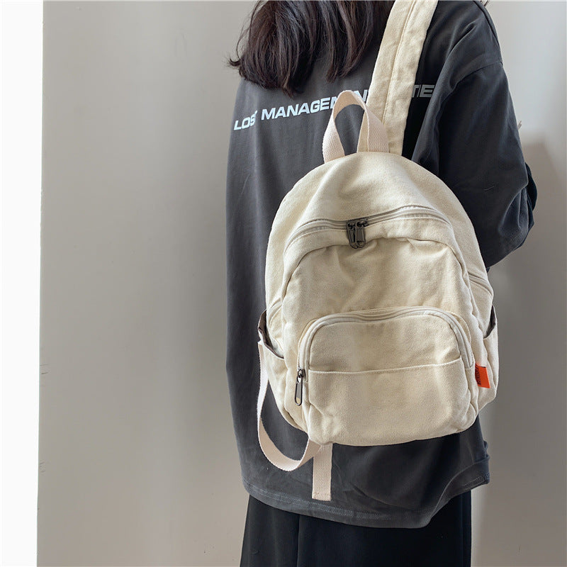 retro wash canvas backpack, view 4 - MRSLM