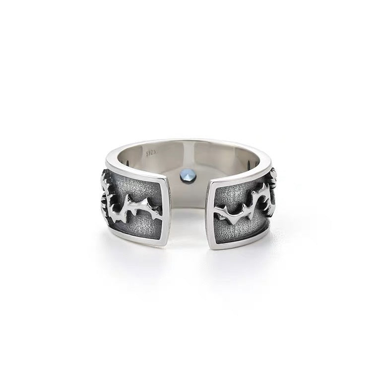 men's thai silver eye ring, view 4 - MRSLM