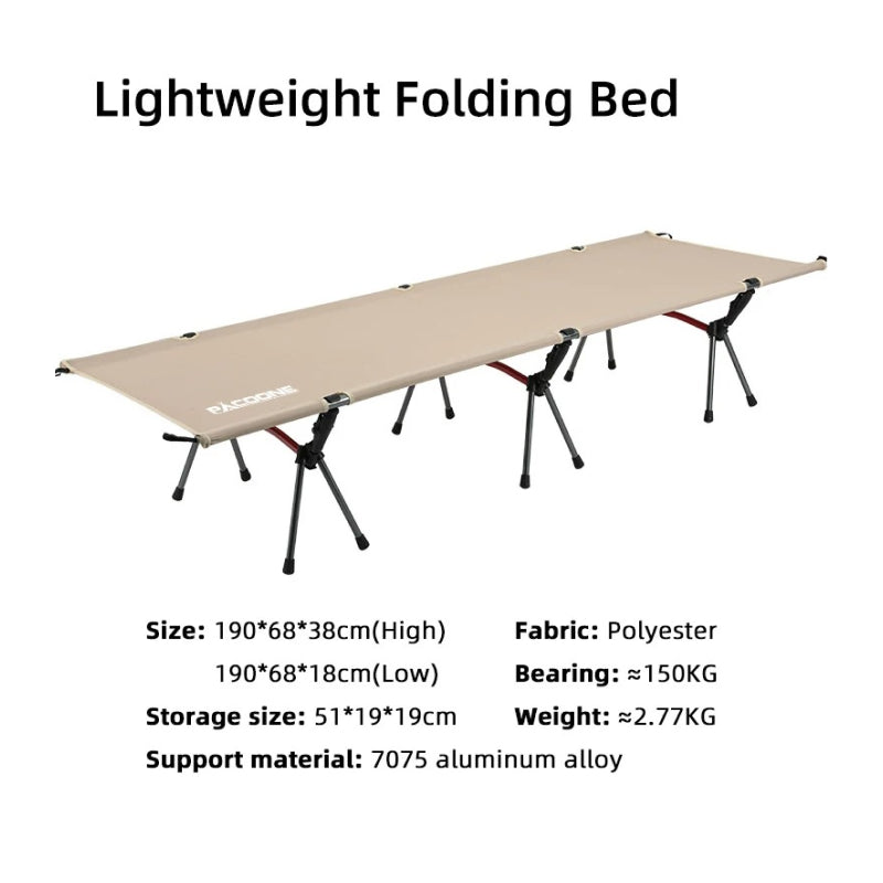 portable folding camping cot, view 2 - MRSLM