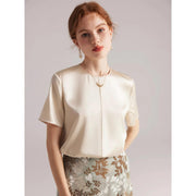 silk o-neck summer tee, view 5 - MRSLM