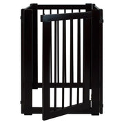 espresso hardwood freestanding pet gate with walk-through door, view 6 - MRSLM