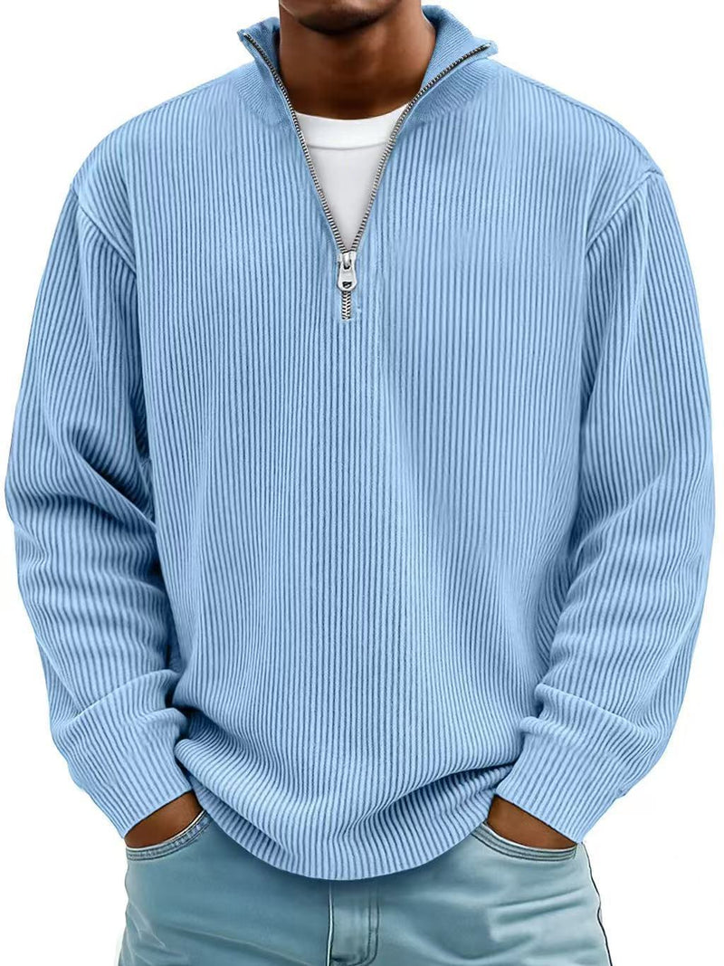 men's corduroy zipper sweatshirt, view 6 - MRSLM