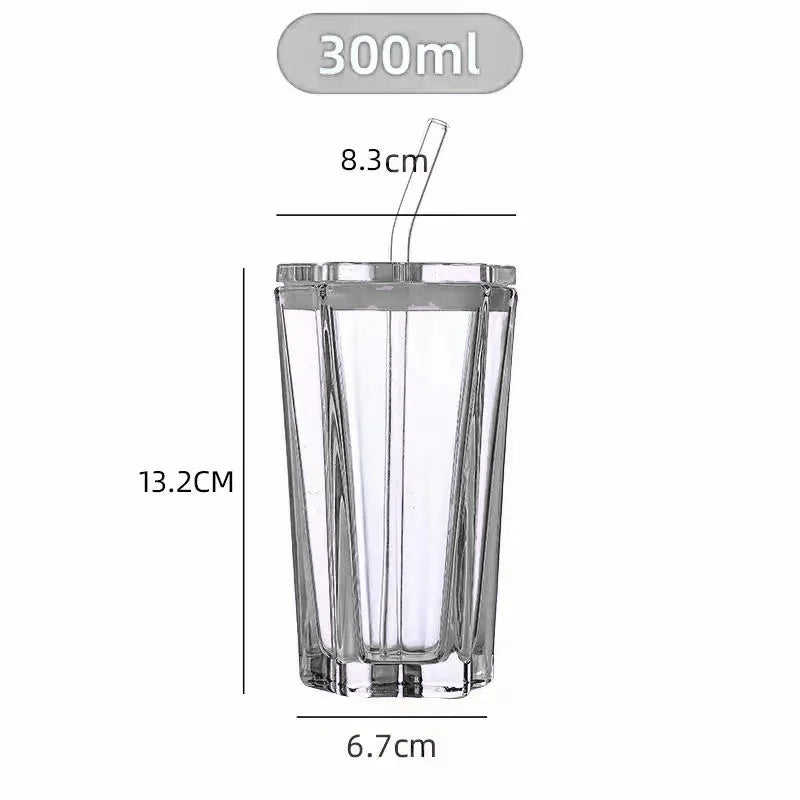 starlight gradient glass mug with straw and lid, view 4 - MRSLM