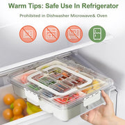 divided serving tray with lid and handle, view 3 - MRSLM