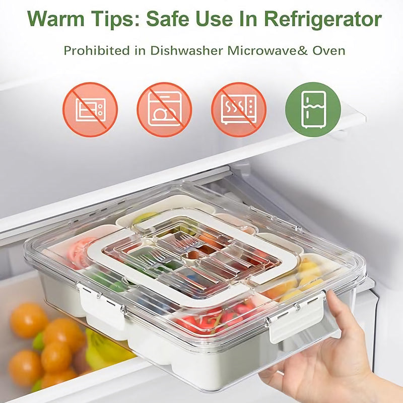 divided serving tray with lid and handle, view 3 - MRSLM