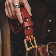 men's cowhide leather belt, view 6 - MRSLM