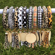 leather tiger zebra fringe bracelet - MRSLM