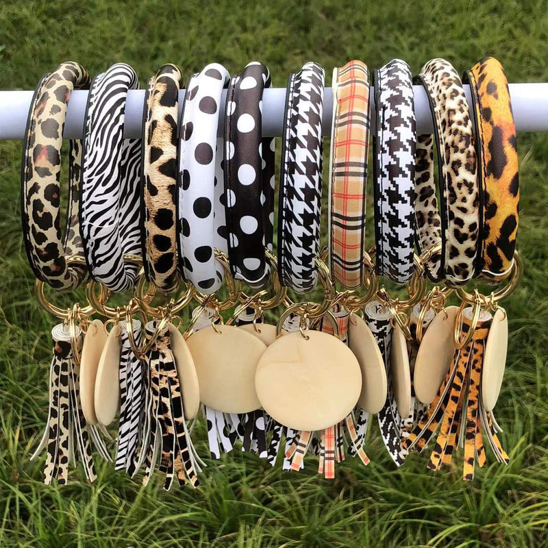 leather tiger zebra fringe bracelet - MRSLM