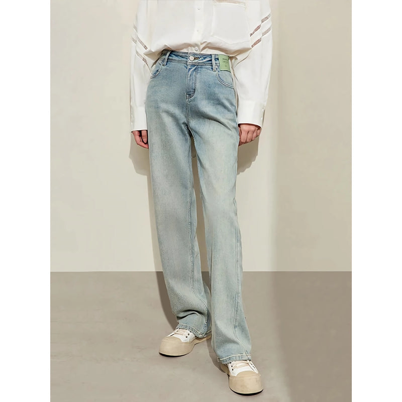 retro wide-leg women's denim pants, view 2 - MRSLM