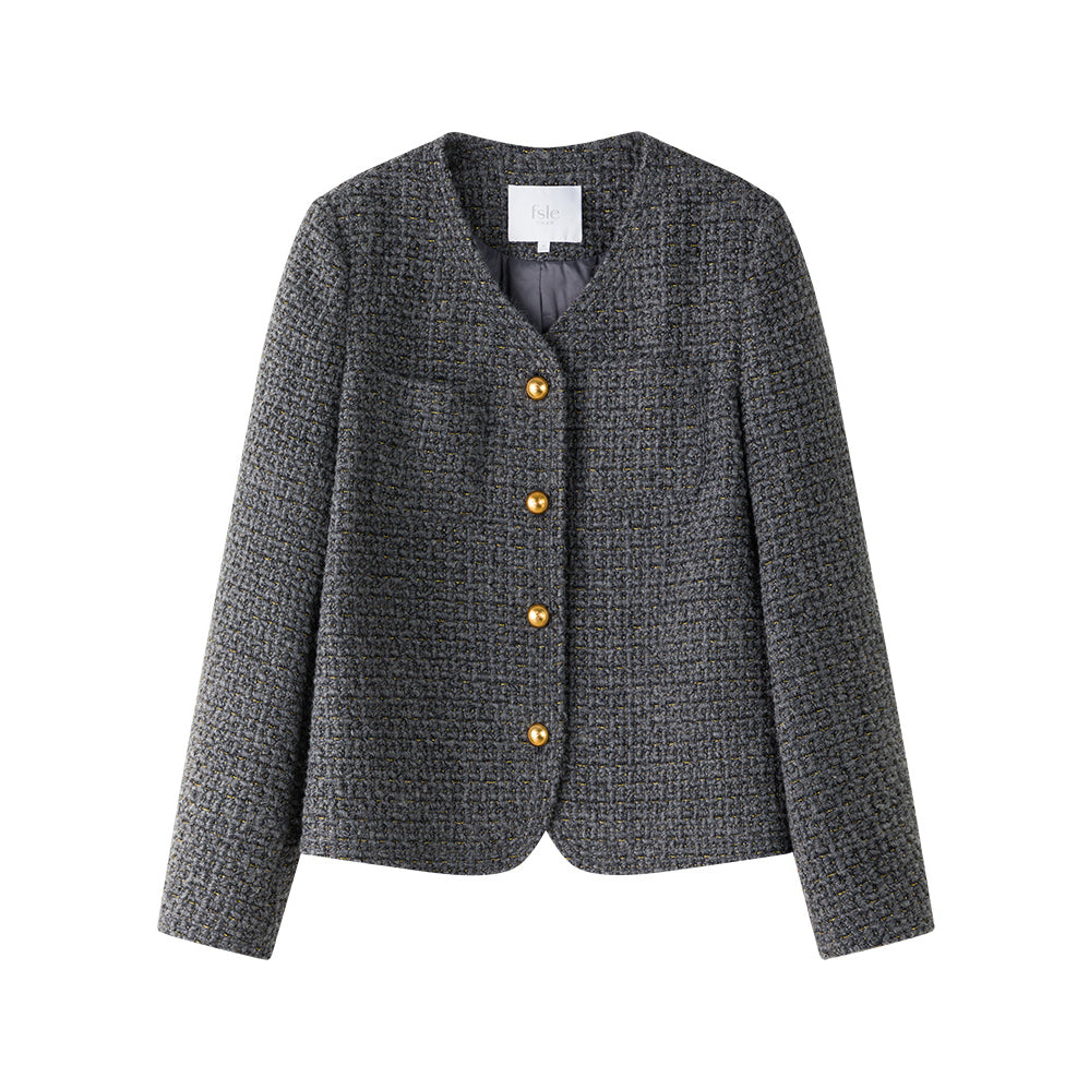 Office French Style Tweed Jacket